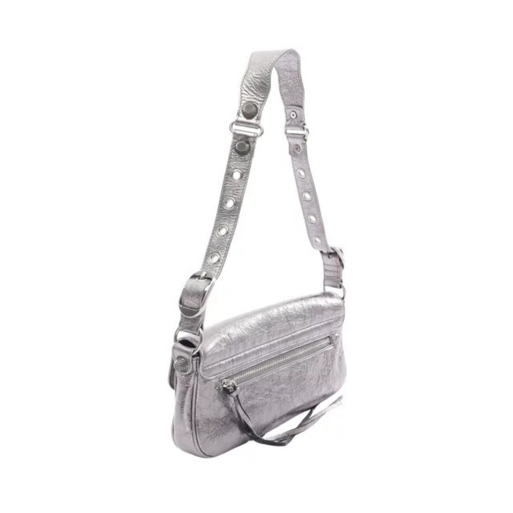Balenciaga Tone Bag Shoulder Cagole Leather Silver Le Silver
